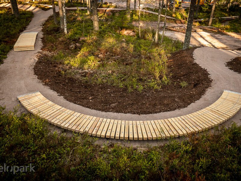 Velopark Bike Playground, pumptrack, fietsparcours elementen, beweegroute door park of stad, sporten en bewegen, bmx en mountainbike parcours