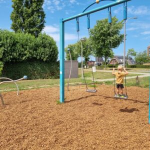 Perzikpitten voor valdemping speeltuin, perziksteen, valdempende ondergrond, speelplaats, HIC waarde, natuurlijk materiaal, 25 jaar levensduur, speelwaarde