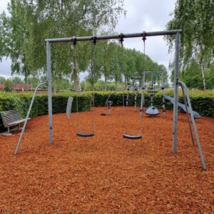 SW Kokos, Kokosplay, valdempende ondergrond, speelplaats, EN1177, HIC, speeltoestel, kokoschips, spelen, speeltuin, valdemping, groen schoolplein