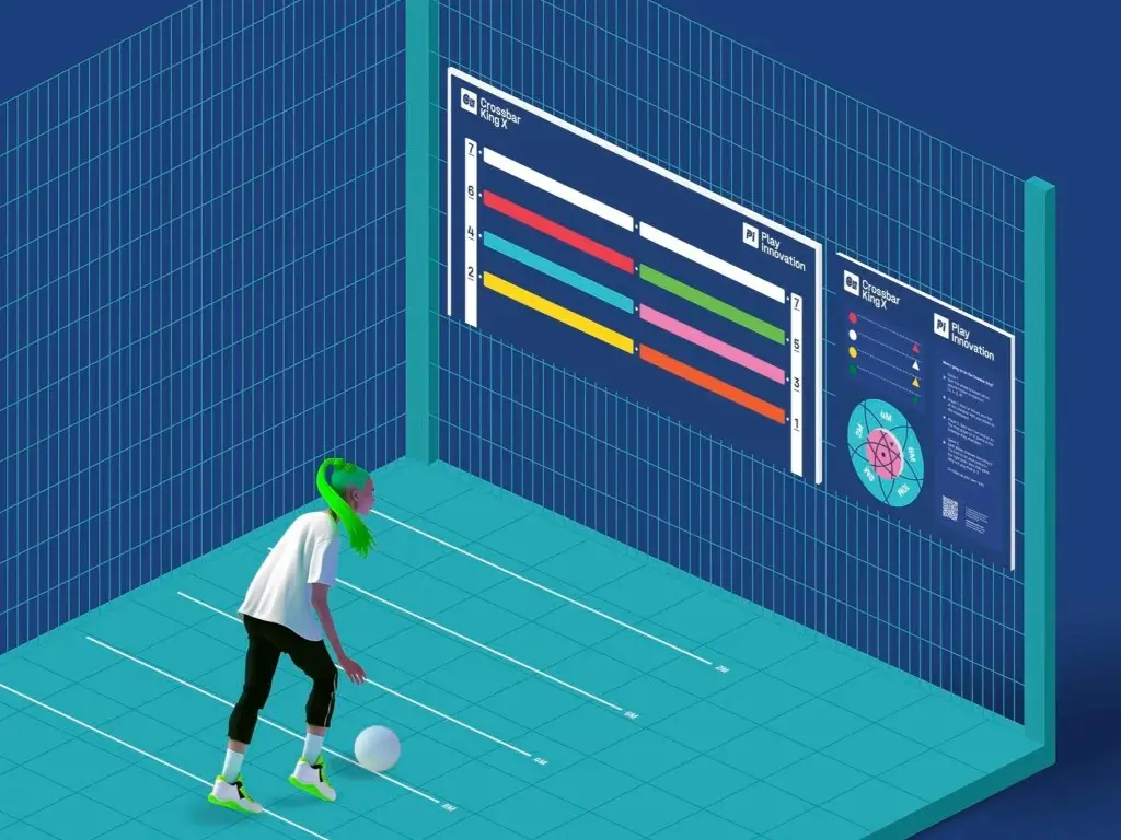 Target Games, speelaanleiding voor schoolplein en sportveld. Latje Trappen, Voetballen, sportspellen, muurspellen.