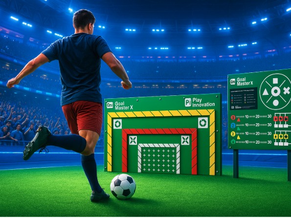 Target Games, speelaanleiding voor schoolplein en sportveld. Latje Trappen, Voetballen, sportspellen, muurspellen.